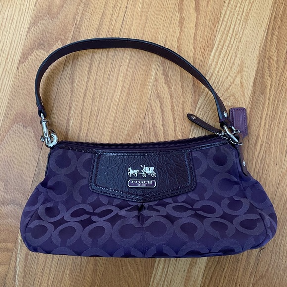 Coach signature canvas purple handbag - Picture 3 of 4